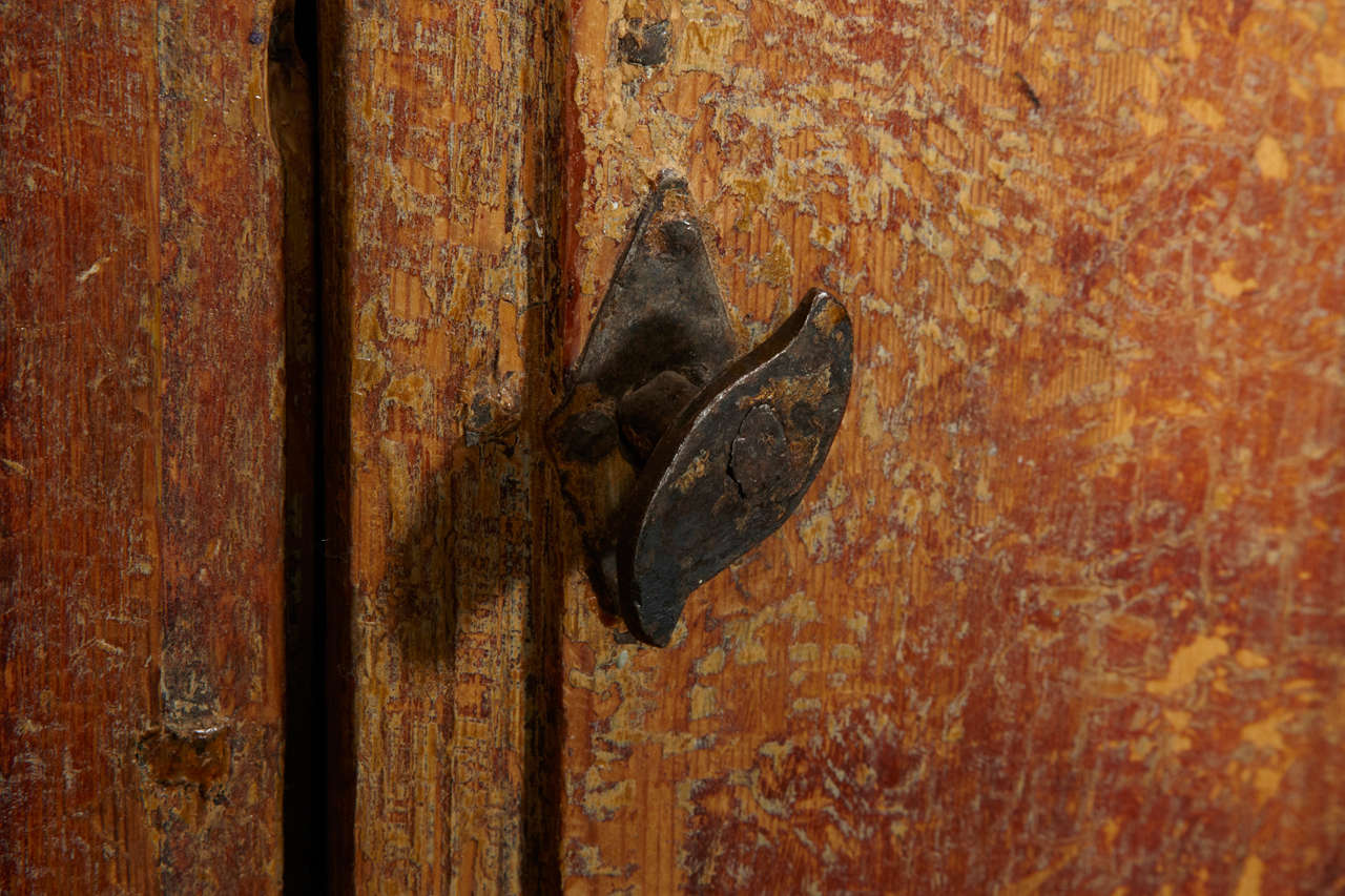 18th C. Regional Swedish Tall Cupboard With Side Clock 4